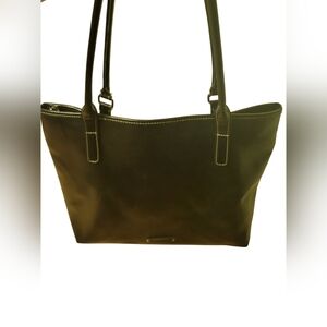 Nine & Co. Women's Large Black Faux Leather Tote Double Strap Shoulder Handbag